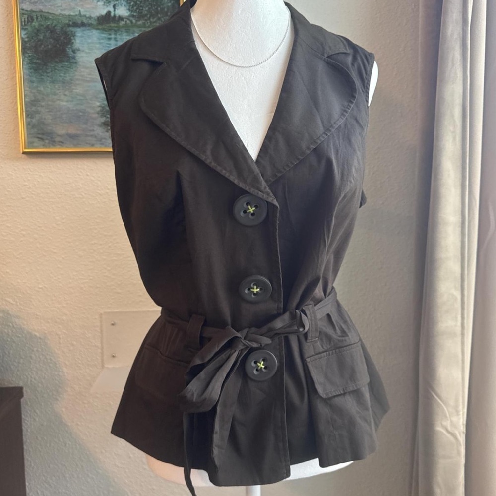 Vintage Button Up Vest Waist Cinching Retro Feminine Chic Twee